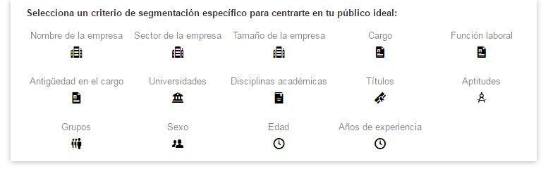 Publicidad en LinkedIn | Opciones de Segmentación